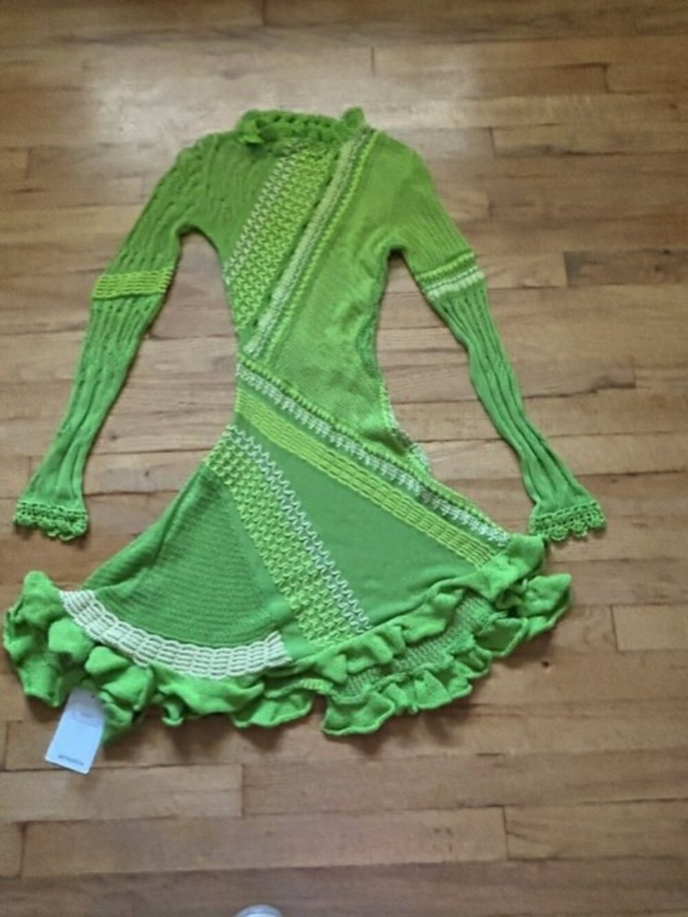 Roberta Einer Ali Cotton Knit Minidress in Green XS/S NWT - Picture 3 of 7